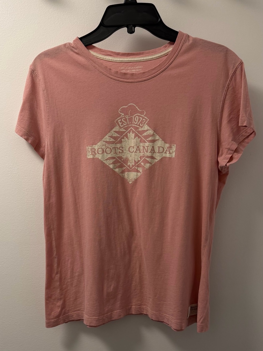 Roots Canada Organic Cotton Graphic T-Shirt Pink XL